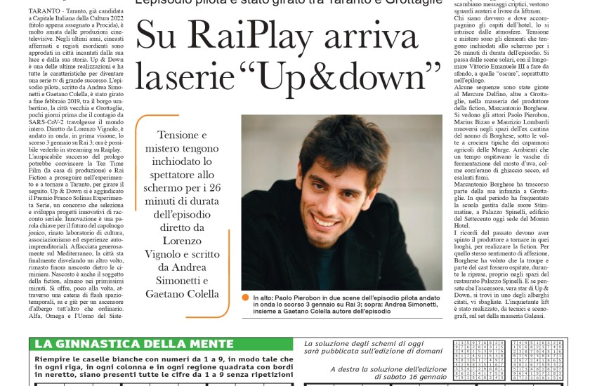 Il Monun Hotel in un articolo sulla fiction Up & Down